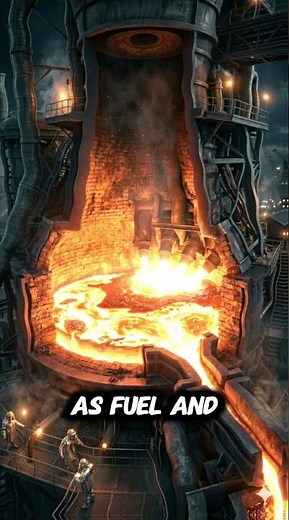 Blast Furnace Explained in 60 Seconds #engineering #factory #industrial #manufacturing #steel