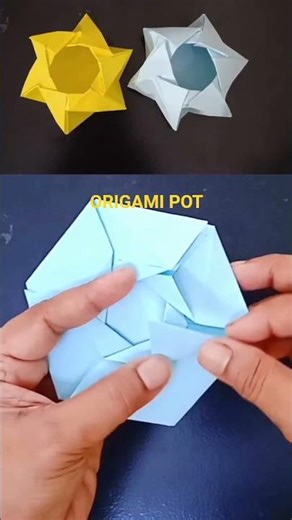 DIY ORIGAMI POT #origami #diycraftidea #easycraft