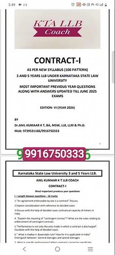 KSLU LLB all new edition notes are available contact 9739531166/9916750333