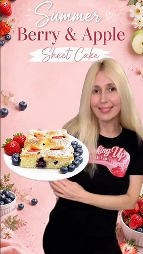 Summer Berry & Apple Sheet Cake .Easy Recipe #cookingupwithlana