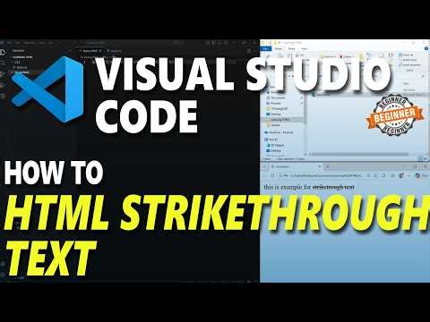 Visual Studio Code HTML How To Strikethrough Text