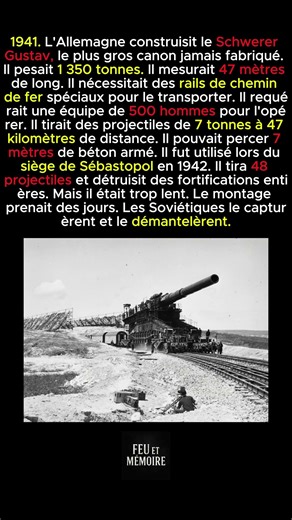 Le canon allemand si grand qu'il avait besoin de rails de train pour se déplacer