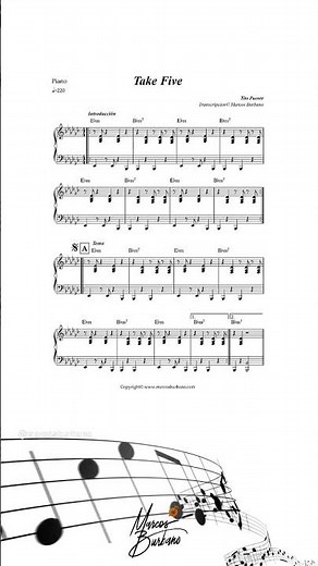TAKE FIVE - TITO PUENTE 🎹 TUTORIAL DE PIANO - Synthesia