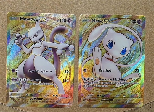 Mewtwo Ex & Mew Ex — Crown Rare "genetic Apex" Pair Pocket TCG - Etsy