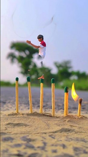 Mini Man Walking on Fire Matchsticks 😱🔥 | Creative video Editing Techniques| #shorts #cartoon #viral