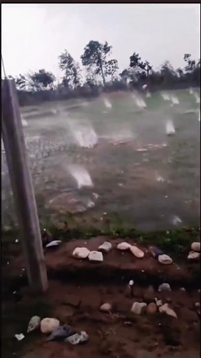 Giant Hailstone Falling Like Rocks