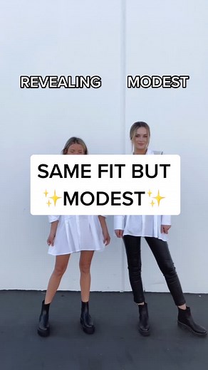 Same outfit to accommodate modesty, which is your vibe?🥰#modestoutfits #versatile #fashiontips #styletipsforyou #showsomeskin #outfittransformation