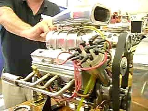 worlds smallest miniature blown V8 blower supercharger Running