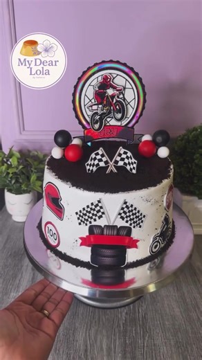 BMX themed cake 🏍️ by mydear_lola #treatmaker #bakersoftiktok #homebaker