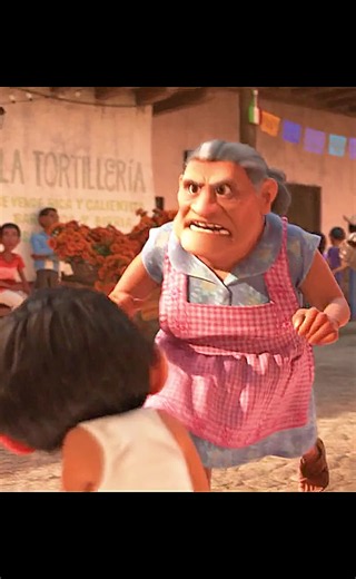 Coco movie scene: Mama Coco & Miguel confrontation lines