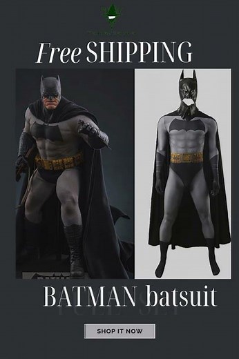 #Takerlama Batman The Dark Knight Returns Cosplay Costume Superhero Jumpsuit Cape Mask-Takerlama