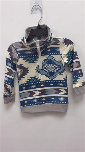 Blue color Aztec zip long sleeve pullovers tops #western#aztec#fashion#boutiqueowner#cowboy