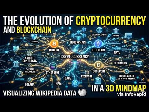 The Evolution of Cryptocurrency and Blockchain: Visualizing Wikipedia data in a 3D MindMap
