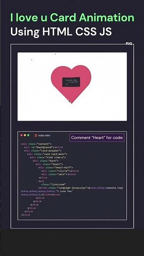 I Love You Card Animation CSS 🤌✨ | Prove Your Coding Skills 💛 #FliQ