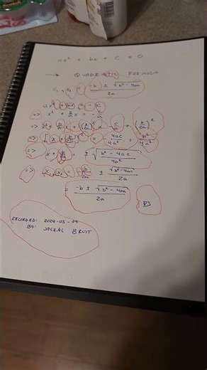 My 4M Circled My Proof of the Quadratic Formula #math #mathematics #maths