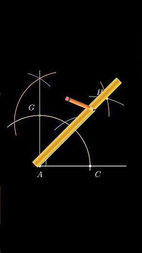 This Geometry Trick Creates a Perfect 45° Angle #Geometry #Manim#Python #45DegreeAngle #Construction