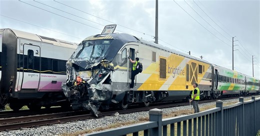 15 injured after firetruck collides with Brightline train in Delray Beach