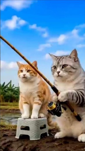 Funny Cats Go Fishing and Catch Something Unexpected 😂🐱🎣 #cat #catvideos #funny