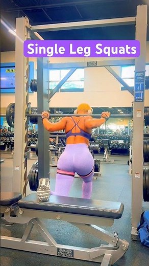 A single-leg squat from a bench, also known as a single-leg bench squat. #glutes #squats #legday