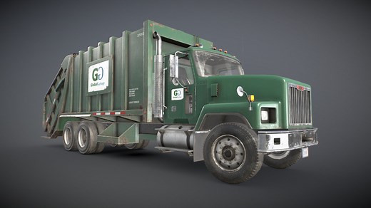 Classic Garbage Truck - Low Poly - Buy Royalty Free 3D model by MSWoodvine