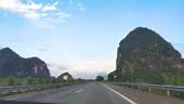 First person point of view of a car ride through karst scenic highway...