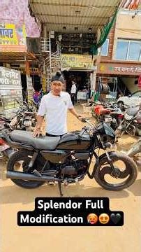 Splendor Full Bike modification In all black 🤯😍🥵🔥 #splendor #splendormodified #splendorplus