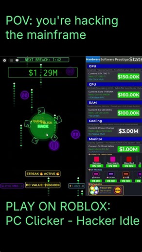 POV: You're hacking the mainframe 💚 #roblox #gaming #shorts