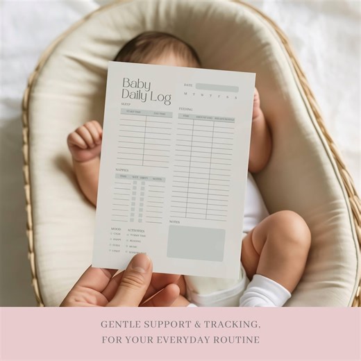Baby Daily Log Tracker | Minimalist Newborn Feeding, Sleep, Nappy Chart (PDF Download) - Etsy
