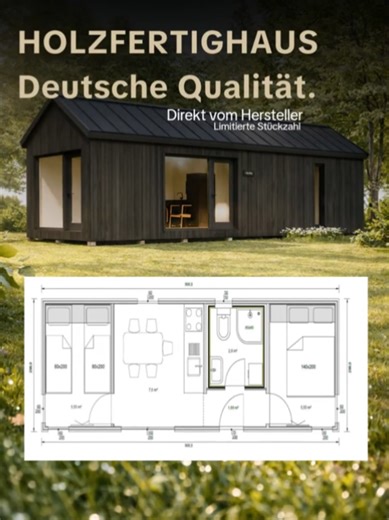 HOLZFERTIGHAUS 36 m² 🇩🇪 AB WERK – DIREKT VOM HERSTELLER Natürliches Holz. Präzise deutsche Qualität. Zeitloses Design. Schlüsselfertig geliefert. Direkt auf Ihr Grundstück. Limitierte Stückzahl. Lieferung geplant. Für Menschen, die Qualität statt Kompromisse wählen. Nur 2 Häuser verfügbar. 📩 Anfrage per Direktnachricht #fertighausdeutschland #hauskaufen #deutschland #hausdesign #gartenhaus