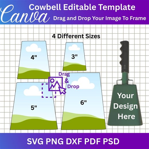 Cowbell Canva Template – Editable Drag & Drop Game Day Design - Etsy