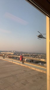 Smoky sunset vibes on the roof of Renown Health | Battle Born Medevac
