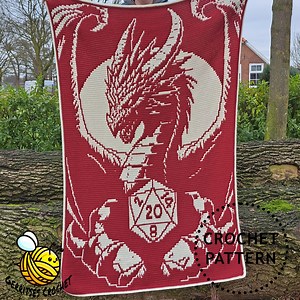 Draconic Dice | Dragon Overlay Mosaic Crochet Blanket PDF Pattern - Etsy