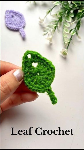 Leaf Crochet Tutorial for Beginners 🍃 | Simple Leaf Crochet Pattern #crochet #knitting #handmade