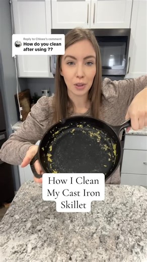 Katelyn's Kitchen | How to Clean a Cast Iron Skillet #castiron #castironskillet #castironcooking #cookingathome #howto #motherhood #cookingathome... | Instagram