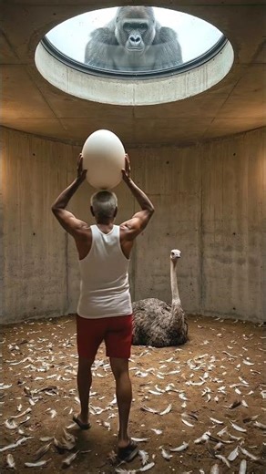 Handmade Feather Cave Shelter With Giant Egg Surprise 🔥🥚🪶 #ai #shelter #craft