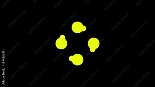 Animated random dots spin loader. Rotating in circle. Simple black and white loading icon. 4K video footage with alpha channel transparency. Wait-animation progress indicator for web UI design