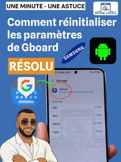 Clavier Gboard bug ? Réinitialise-le en 30 secondes ! 👇 📝 Méthode : Gboard ne marche plus bien ? Voici comment le réinitialiser facilement 👇 1️⃣ Va dans Paramètres 2️⃣ Ouvre Applications 3️⃣ Trouve Gboard dans la liste 4️⃣ Clique sur Stockage 5️⃣ Vide le cache et les données ➡️ Gboard va repartir à zéro avec les réglages par défaut 📲 C’est super utile si ton clavier bug ou se ferme tout seul ! 🔊 #reparfacile #techtok #techtricks #techtutorial #tiktokacademie #virale #tiktoktrend #tiktokvide
