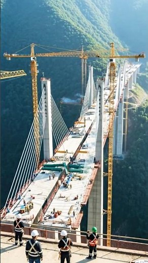 💥Epic Engineering Moment Bridge Construction Meets Raw Power in the Mountains #shorts