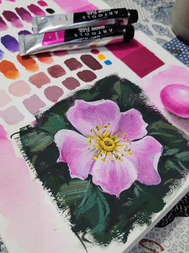 Guache Painting Techniques: Flower Timelapse Tutorial