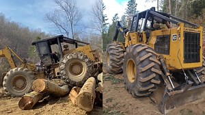 Cat 518 Skidder Shows Raw Power in Action