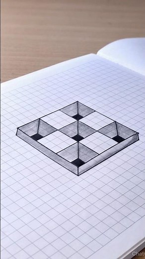 3D Optical Illusion Drawing | Easy Cube Trick ✏️