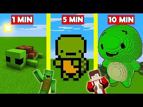 MIKEY TURTLE Build Battle In Minecraft - NOOB VS PRO CHALLENGE - Maizen Mizen Mazien Parody
