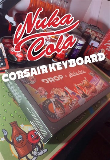 Nuka Cola Drop Keyboard Unboxing! Custom Keycaps! This keyboard is absolutely gorgeous! It really feels premium, just like everything from @corsair ☢️Follow Caps and Caravans on TikTok, Instagram and Facebook for more Fallout Content! 💚Support The Caravan Codes - CAPS @G FUEL Energy for 30% OFF - CAPS10 @BethesdaGear for 10% OFF #fallout #unboxing #falloutcommunity #bethesdagamestudios #nukacola