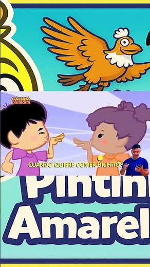 Coloquei Pintinho Amarelinho Galinha Pintadinha 1 Espanhol de trás pra frente