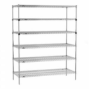 Metro Super Erecta EZ-ADD 24" x 60" Chrome 6-Shelf Stationary Shelving Unit with 74" Posts