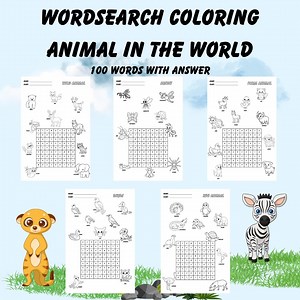 Animal Word Search With Coloring Printable for Kids, Kindergarten, ESL, Homeschool, Classroom Activities - Etsy Canada
