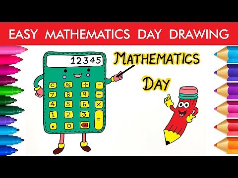 National Mathematics Day Drawing Easy | Front Page Design of Maths | Mathematics Day Easy Poster