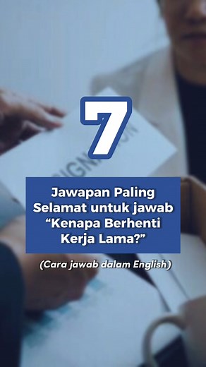 7 Good Reasons for Leaving a Job (Interview Answer) . Berikut adalah Cara Jawab Paling Selamat untuk jawab soalan interview "Kenapa Berhenti Kerja Lama?". Korang yang bakal hadiri untuk sesi interview nanti, boleh save video untuk panduan korang! . . Sumber: novoresume.com . Untuk lebih banyak peluang pekerjaan KERAJAAN & SWASTA terkini dengan gaji menarik, klik link di bio kami sekarang! #fyp #foryoupage #tipskerjaya #tiktokmalaysia #jobstore #jobportals #foryoupage #jobhunt #jobhunting #carike