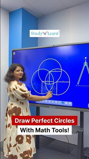 75 Inch Interactive Flat Panel Demo - Smart Board - Digital Board - Whiteboard - Circle With Compass