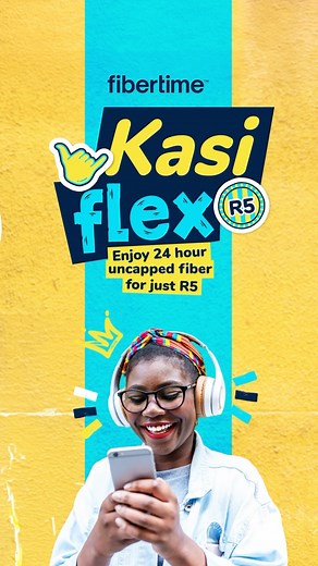 fibertime™ - the go-to, pay-as-you-go uncapped internet solution for ikasi lonke. The best part is, it’s just R5 a day. Woza nabangani bakho! | Fibertime